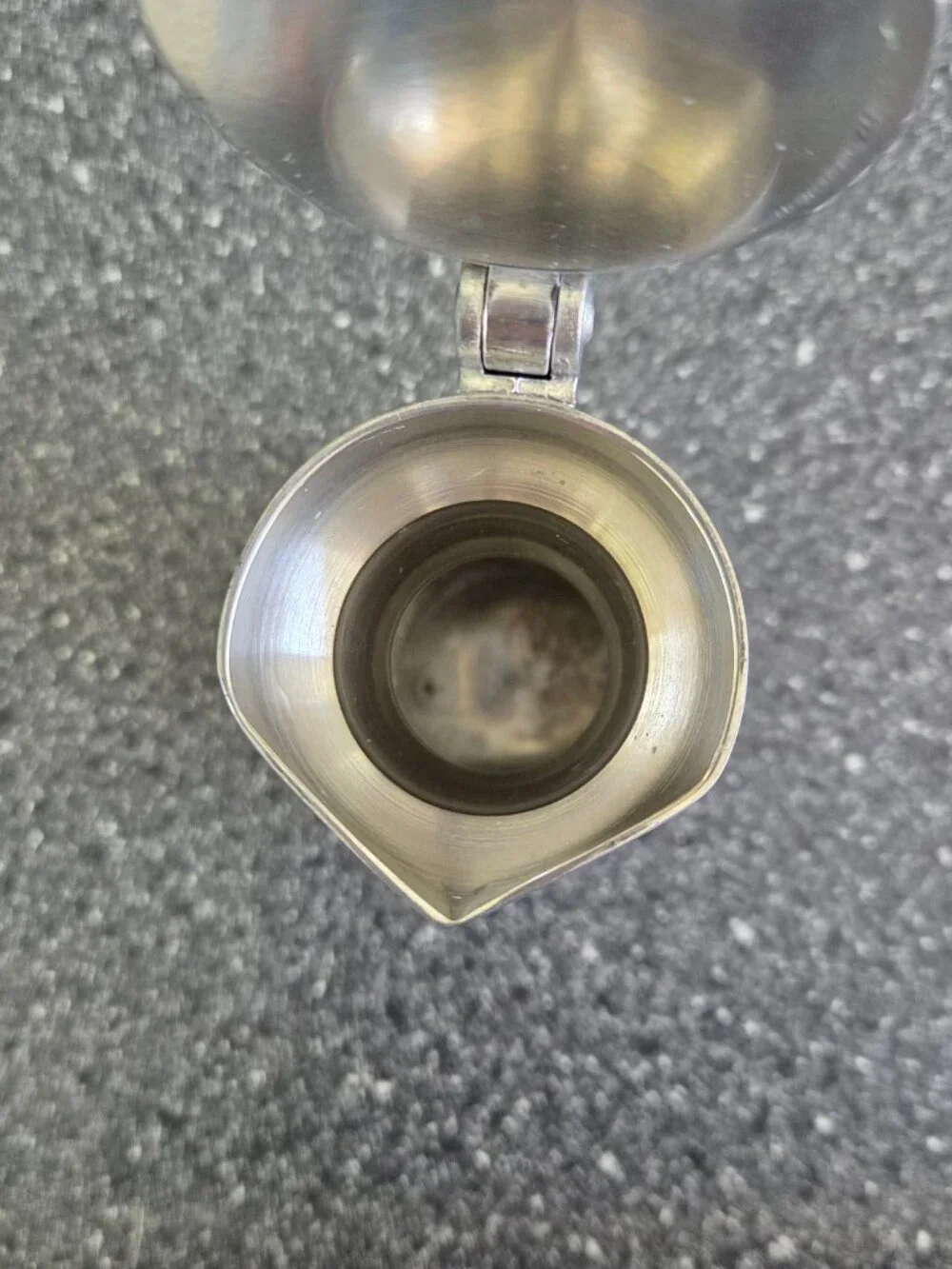 Royal Holland KMD Tiel Pewter Creamer Pitcher Acorn Decorated Hinged Lid Vintage
